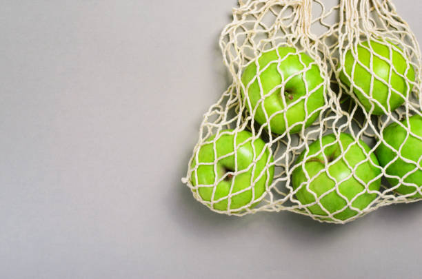istock Apples in Mesh Bag, Reusable Eco Friendly Cotton Bag 1497210984