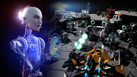 Developing Computer Face Beautiful Face Artificial Intelligence Robot Developing Computer Game ...