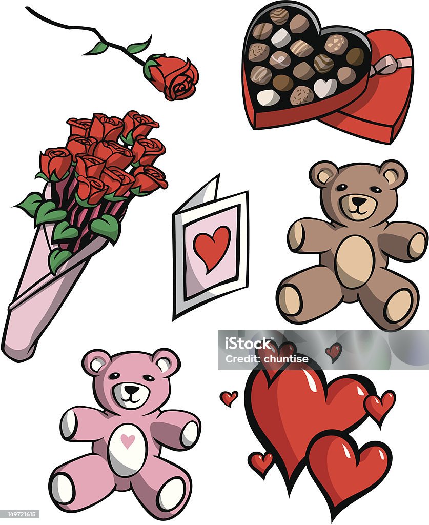 Dia dos Namorados de ícones - Royalty-free Doze rosas arte vetorial