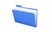 Blue Folder & Documents icon object + shadow clipping path