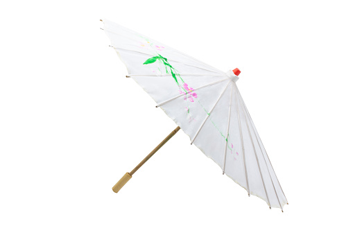 paper japanese umbrella isolated on white background.