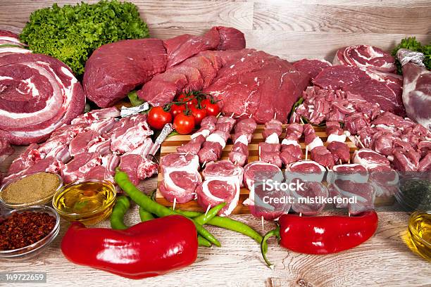 Butchers Carne Fresca - Fotografias de stock e mais imagens de Alface - Alface, Alimentação Saudável, Azeite