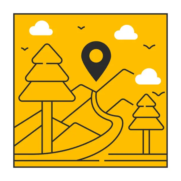 Vector illustration of National Park Line Icon