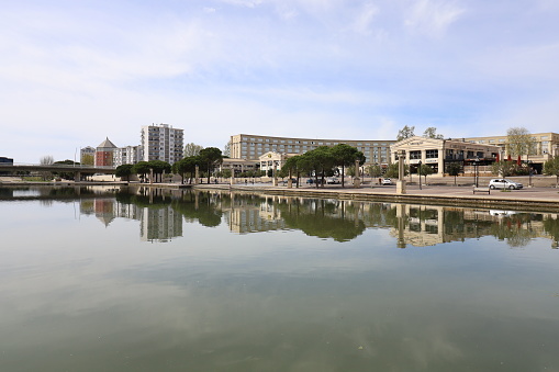 The river le Lez in the city, city of Montpellier, department of Herault, France