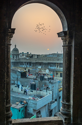 A beautiful sunset in Old Delhi