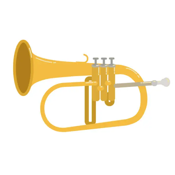 Vector illustration of Flugelhorn, vector illustration