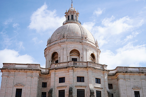 National Pantheon (Santa Engrácia church)  under a blue sky in Lisbon, Portugal