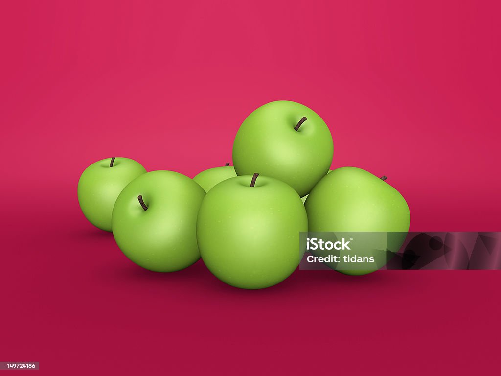 3 D リンゴ - カラー背景のロイヤリティフリーストックフォト