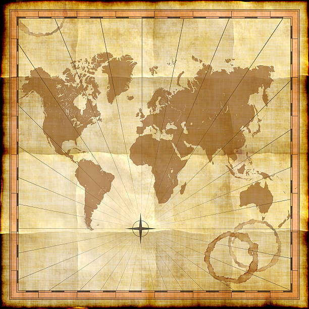 istock World map on old paper with coffee stains 149724765