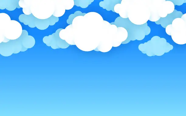 Vector illustration of Fluffy Clouds Background