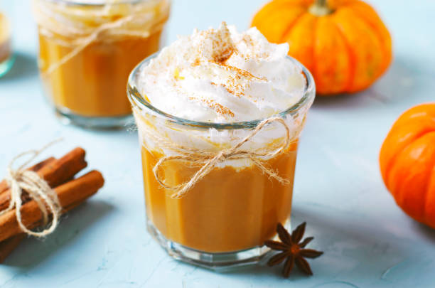 istock Pumpkin Spice Latte, Coffee, Milkshake or Smoothie with Whipped Cream and Cinnamon 1497256529