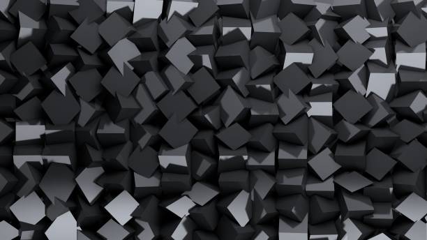 istock Abstract glossy Black 3D cubes background 3D Illustration 1497256532