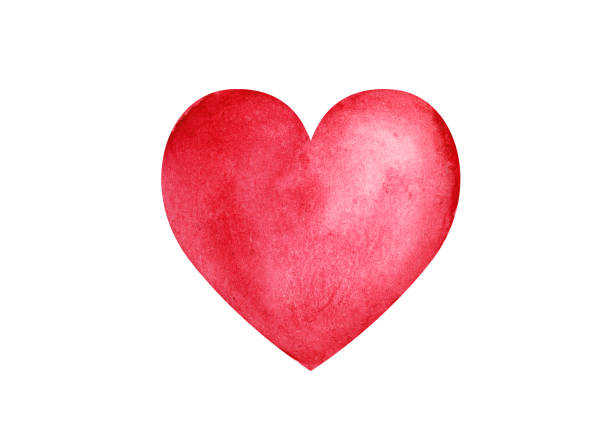 istock Red Watercolor Heart On White Background 1497256890