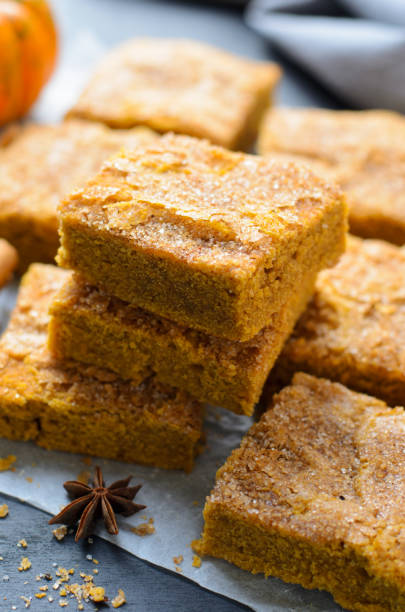 istock Pumpkin Bars with Cinnamon Sugar Crust, Freshly Baked Pumpkin Blondies 1497257210