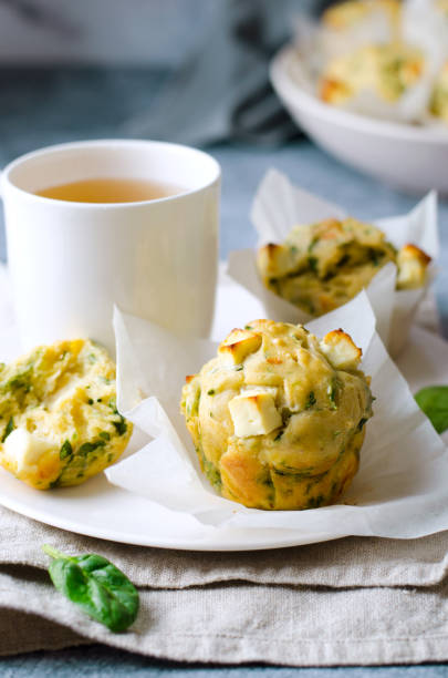 istock Freshly Baked Spinach and Feta Cheese Muffins 1497259840