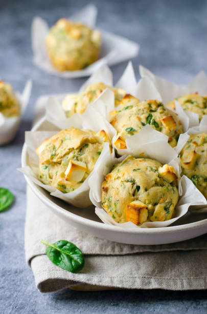 istock Freshly Baked Spinach and Feta Cheese Muffins 1497261429