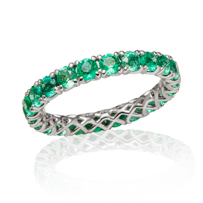 emerald white gold ring