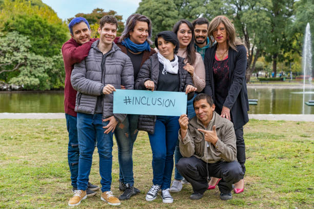 istock Cheerful queer group holding a message supporting the LGBT community 1497267105
