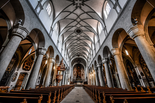 The Insides Of Konstanz Munster Church In Konstanz, Germany