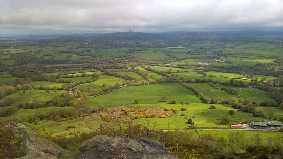 Views over Cheshire from the Cloud on the Cheshire Staffordshire border near Congleton