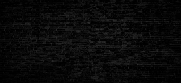 istock Abstract Black brick wall texture for pattern background. wide panorama picture. 1497270358