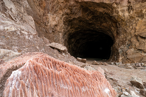 View of a Salt Mine Cave next to the Salt formations in Garmsar of Iran