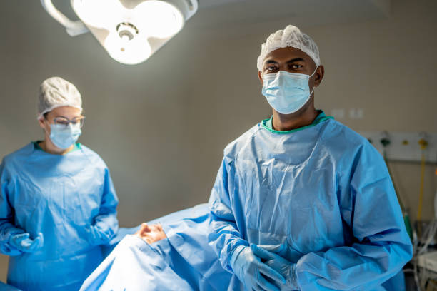 istock Portrait of surgeon doctor in surgical room 1497276616