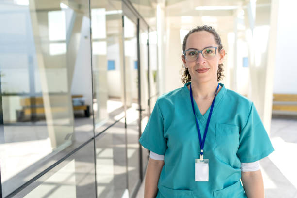istock Portrait of a nurse outside a hospital 1497276652