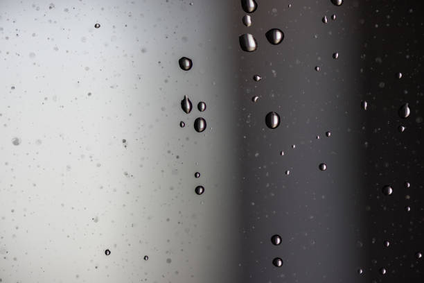 istock Water drops on shower glass. Macro 1497282791