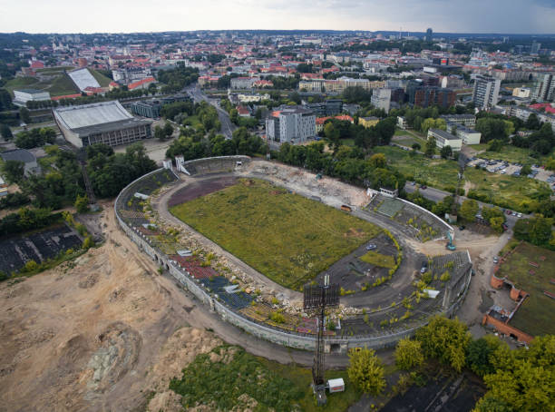 istock Abandoned Football Stadium in Vilnius, Lithuania. Zalgiris Stadium in Downtown. 1497283269