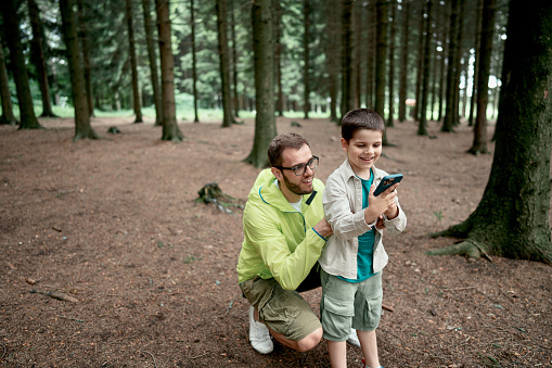 Happy family bonding in the nature