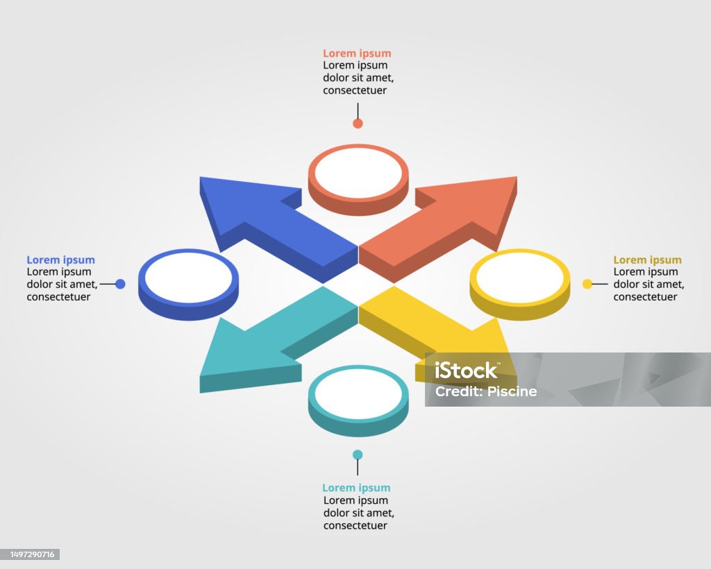 Chart Using Arrows Arrow Chart Template For Infographic For Presentation For 4 Element ...