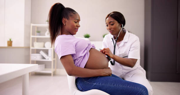 Regular Prenatal Checkup In Maternity Center stock photo