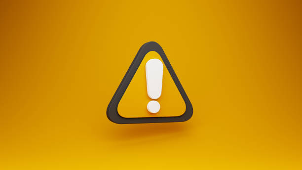 istock Yellow warning sign symbol or alert safety danger caution illustration icon security message and exclamation triangle information icon on attention traffic background, 3D rendering 1497297970