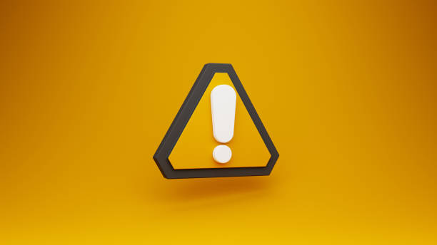 istock Yellow warning sign symbol or alert safety danger caution illustration icon security message and exclamation triangle information icon on attention traffic background, 3D rendering 1497297976