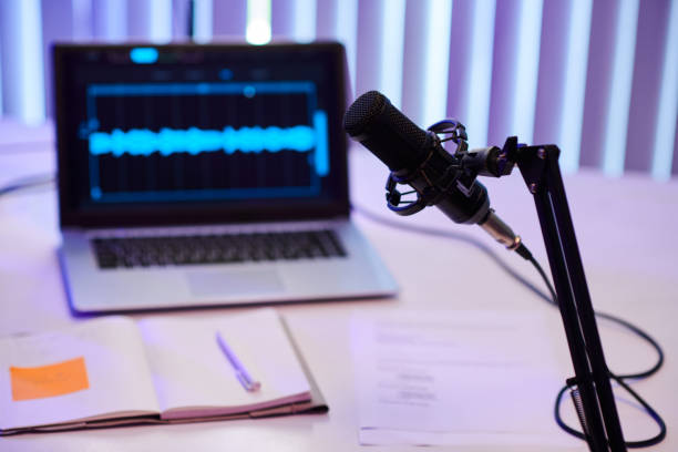 istock Microphone in Studio of Blogger 1497298383