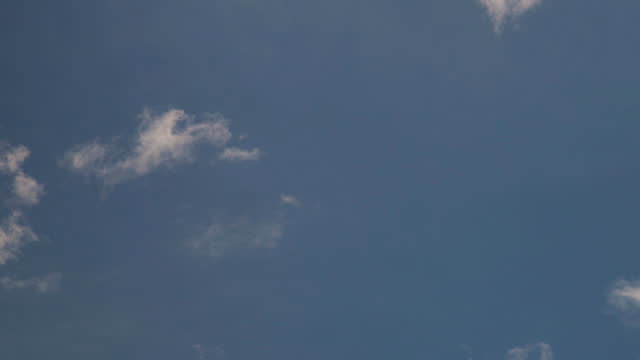 Video of white clouds moving the blue sky