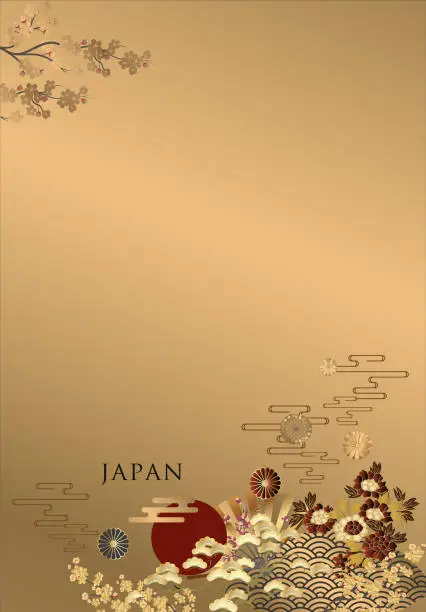 Vector illustration of Japanese style pattern background or cover design.