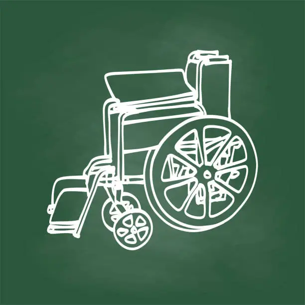 Vector illustration of FoldedWheelchairChalkboard