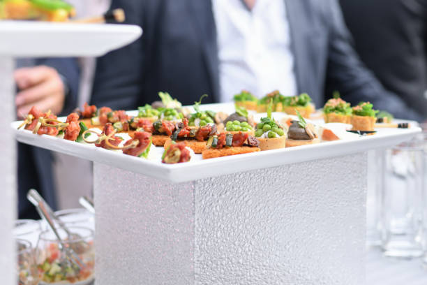 istock Small Canapes appetizers at the wedding The Catering 1497307324