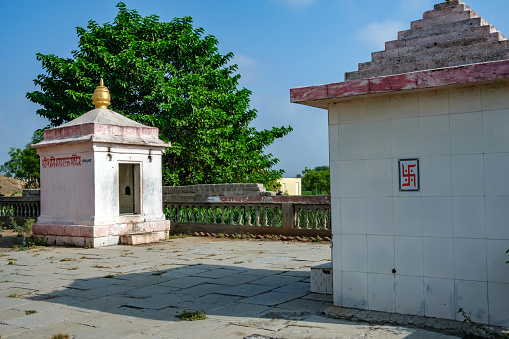 Pune, India - June 03 2023: Hindu Temple at Tulapur near Pune India.