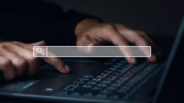 istock Businessman searching  internet Data Information with blank search bar. Search Engine Optimization SEO Networking Concept. 1497307722