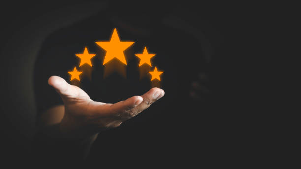 istock Customer evaluation feedback. men using phone and giving positive review for Client's Satisfaction Surveys. giving a five star rating. Service rating, satisfaction concept. 1497307833