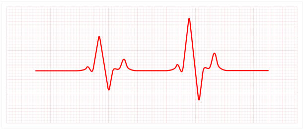 Vector electrocardiogram and heart pattern (health concept) vector art illustration