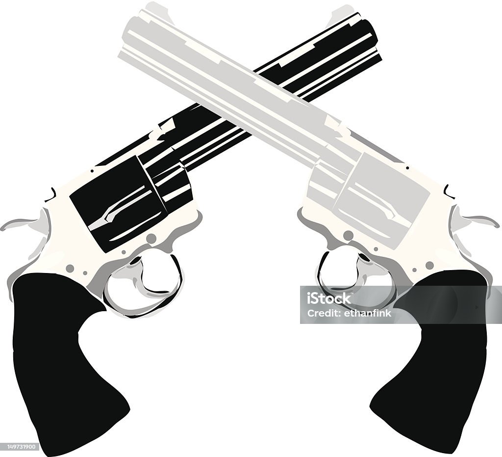 Dos Handguns Pistols - arte vectorial de Número 45 libre de derechos