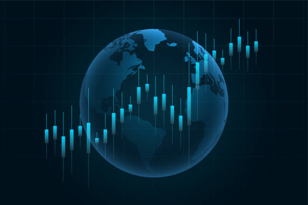 istock financial chart on globe background for forex trading or stock market 1497320797