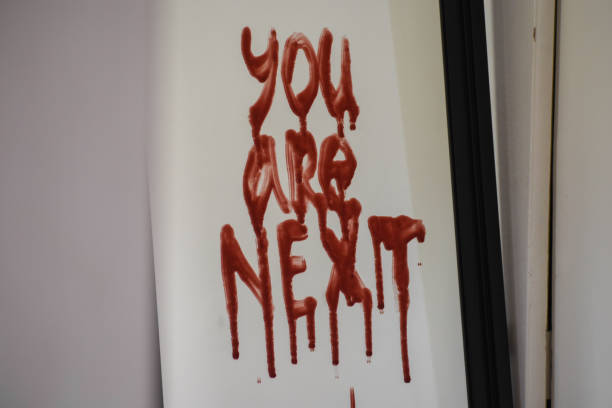 istock A blood on the wall reads you are next. 1497322489