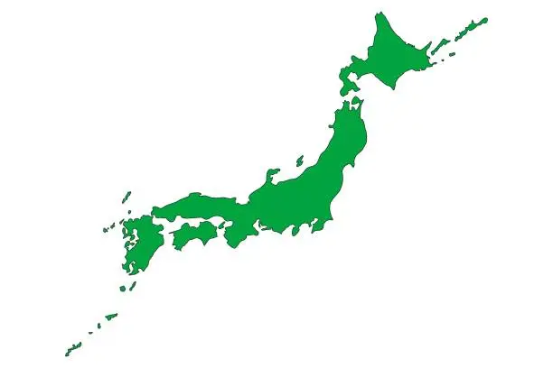 Vector illustration of Japan whole map illustration material