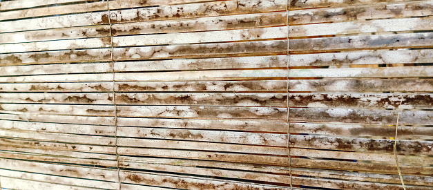 Bamboo woven wall, bamboo woven background, taken at close range