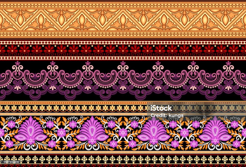 Patterns For Frame Vector Set Of Floral Elements Seamless Pattern For Frames And Borders ...